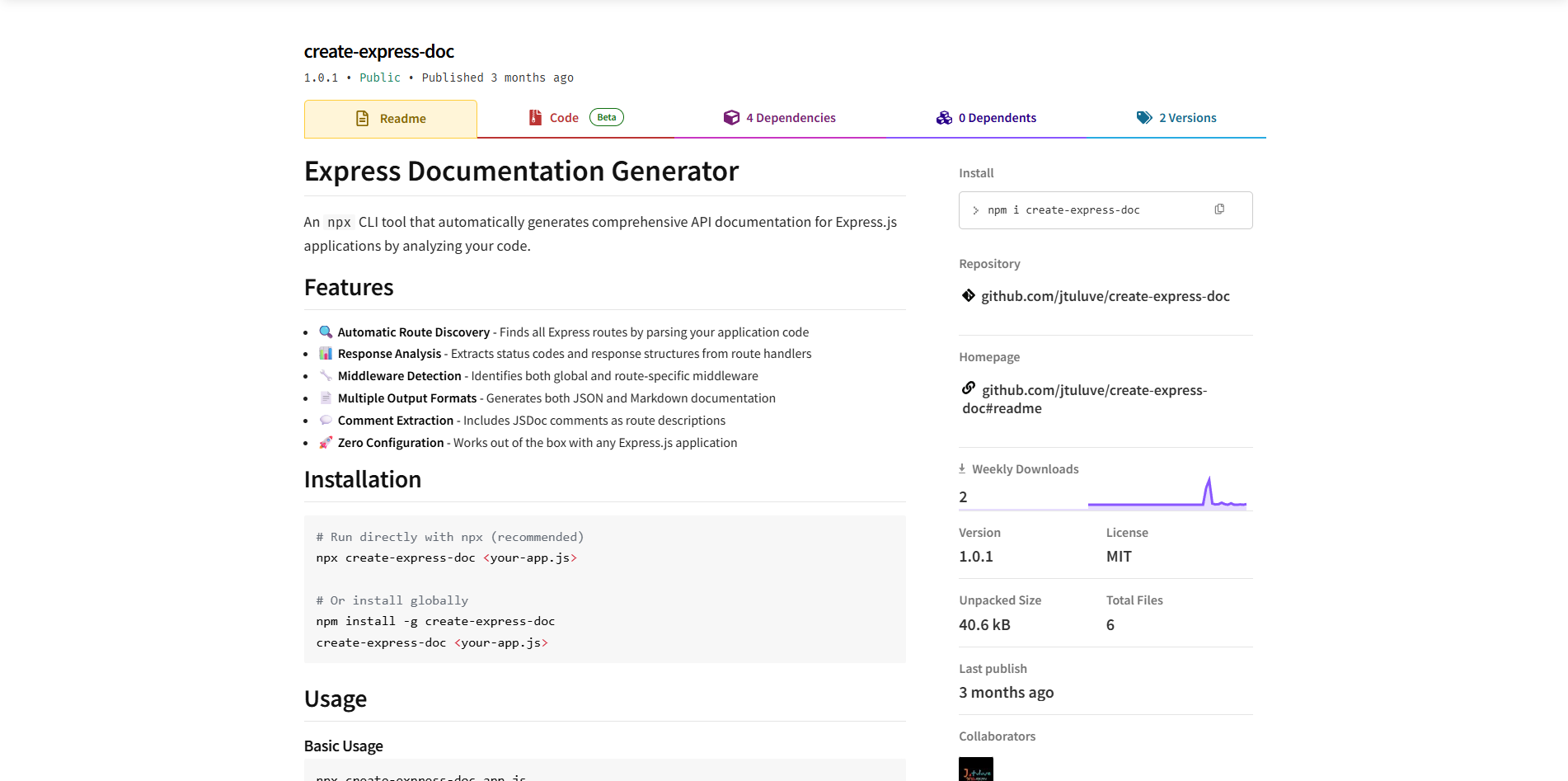 Create Express Doc